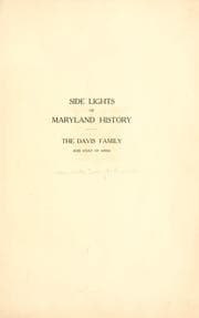 Tapa de Side lights of Maryland history