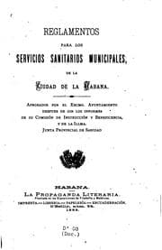 Tapa de Reglamentos para los servicios sanitarios municipales, de la ciudad de la Habana