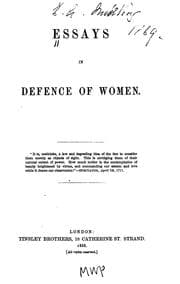 Tapa de Essays in defence of women