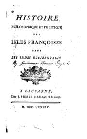Tapa de Histoire philosophique et politique des isles françoises dans les Indes Occidentales