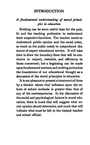 Tapa de Moral principles in education