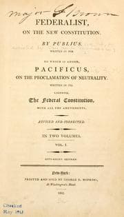 Tapa de The Federalist, on the new constitution