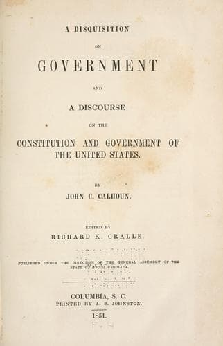 Tapa de A disquisition on government