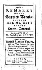 Tapa de Some remarks on the Barrier Treaty, between Her Majesty and the States-General