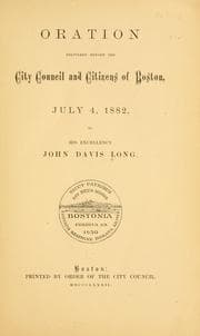 Tapa de Oration delivered before the City council and citizens of Boston, July 4, 1882