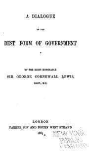 Tapa de A dialogue on the best form of government
