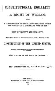 Tapa de Constitutional equality a right of woman