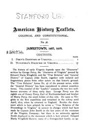 Tapa de The founding of Jamestown