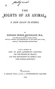 Tapa de The rights of an animal: a new essay in ethics