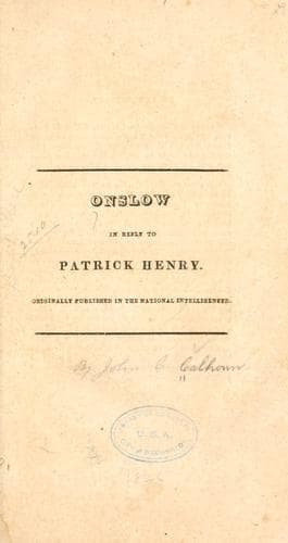 Tapa de Onslow in reply to Patrick Henry
