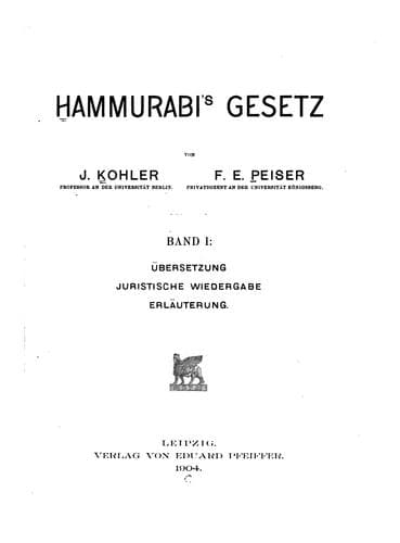 Tapa de Hammurabi's Gesetz