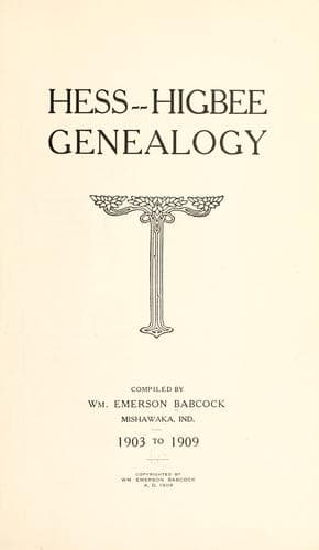 Tapa de Hess-Higbee genealogy