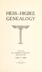 Tapa de Hess-Higbee genealogy
