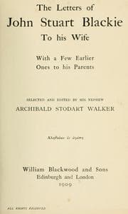 Tapa de The letters of John Stuart Blackie to his wife
