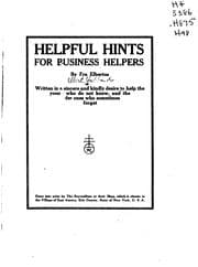 Tapa de Helpful hints for business helpers