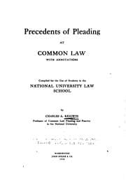 Tapa de Precedents of pleading at common law, with annotations