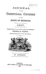 Tapa de Journal of the Constitutional convention of the state of Michigan
