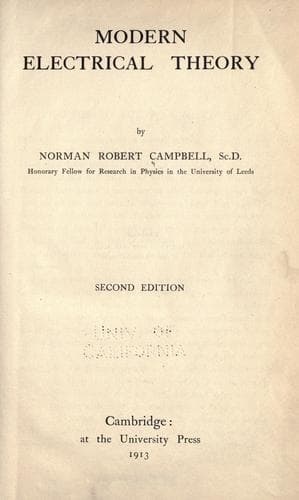 Tapa de Modern electrical theory.