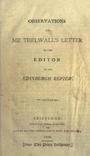 Tapa de Observations of Mr. Thelwall's letter to the editor of the Edinburgh review