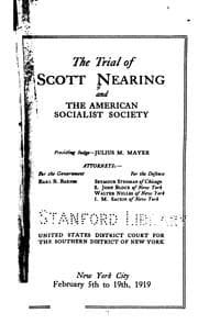 Tapa de The trial of Scott Nearing and the American Socialist Society
