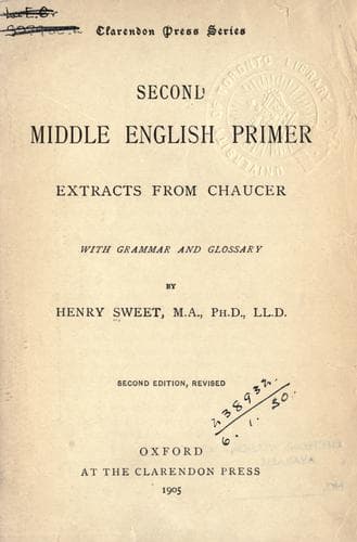 Tapa de Second Middle English primer