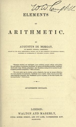 Tapa de Elements of arithmetic