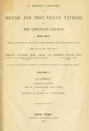Tapa de A Select library of Nicene and post-Nicene fathers of the Christian church