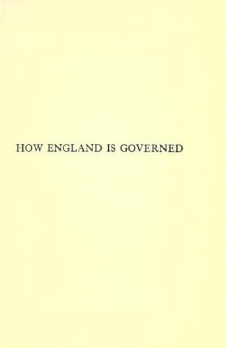 Tapa de How England is governed.