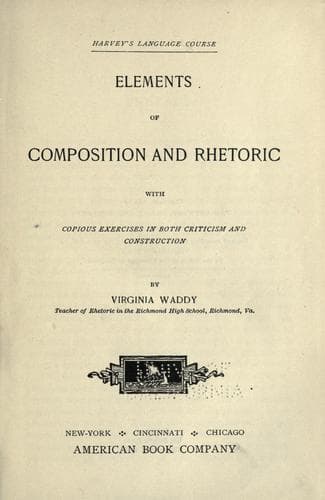 Tapa de Elements of composition and rhetoric