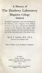 Tapa de The Daubeny laboratory register, 1849-1923