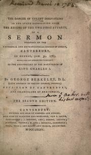 Tapa de The danger of violent innovation in the State exemplified from the reigns of the two first Stuarts