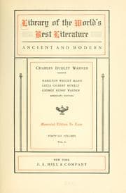 Tapa de Library of the world's best literature, ancient and modern
