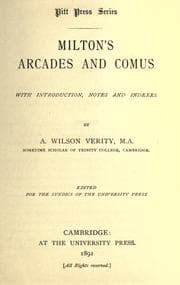 Tapa de Milton's Arcades and comus