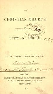 Tapa de The Christian church considered in relation to unity and schism