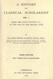 Tapa de A history of classical scholarship