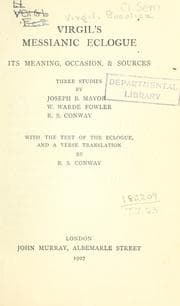 Tapa de Virgil's Messianic eclogue, its meaning, occasion & sources