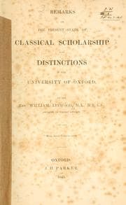 Tapa de Remarks on the present state of classical scholarship and distinctions in the University of Oxford
