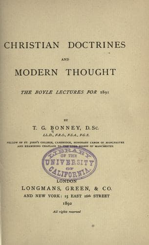 Tapa de Christian doctrines and modern thought