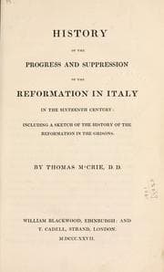 Tapa de History of the progress and suppression of the Reformation in Italy in the 16th century