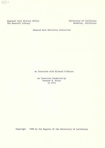Tapa de An interview with Richard O'Hanlon