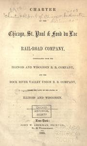Tapa de Charter of the Chicago, St. Paul & Fond du Lac Rail-Road Company, consolidated from the Illinois and Wisconsin R.R. Company, and the Rock River Valley Union R.R. Company under the laws of the states of Illinois and Wisconsin