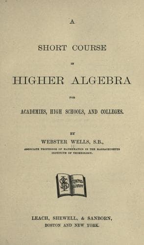Tapa de A short course in higher algebra
