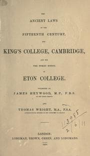 Tapa de The ancient laws of the fifteenth century for King's College, Cambridge