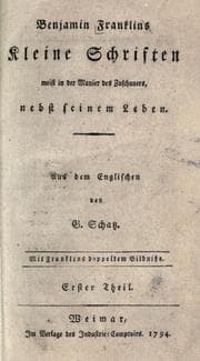 Tapa de Benjamin Franklins kleine Schriften meist in der Manier des Zuschauers
