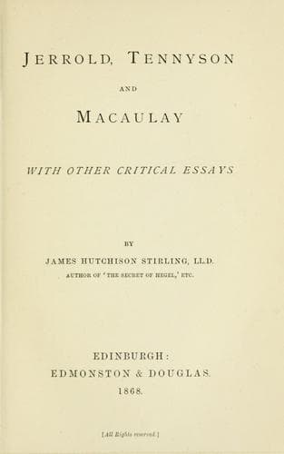 Tapa de Jerrold, Tennyson and Macaulay