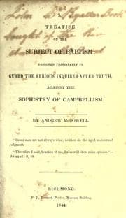 Tapa de A treatise on the subject of baptism