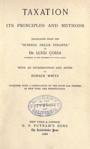 Tapa de Taxation; its principles and methods