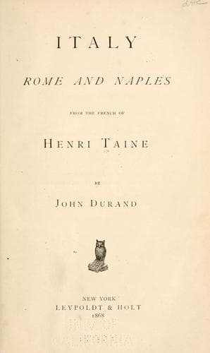 Tapa de Italy: Rome and Naples.