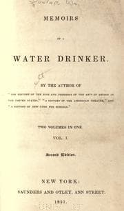 Tapa de Memoirs of a water drinker