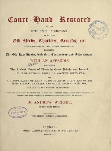 Tapa de Court-hand restored